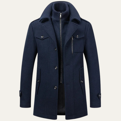 Classic Men's Warm Wool Winter Overcoat