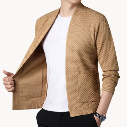 Relaxed Fit Men's Open Front Cardigan Sweater