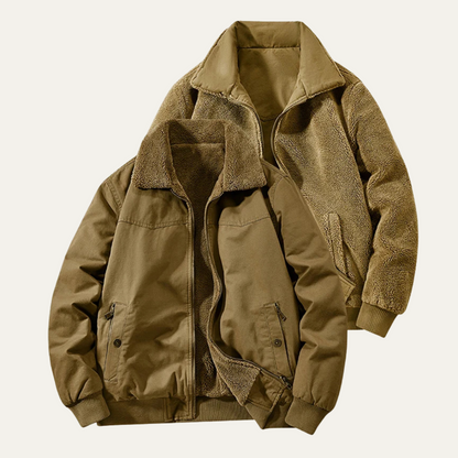 Warm Reversible Men's Fleece Bomber Jacket