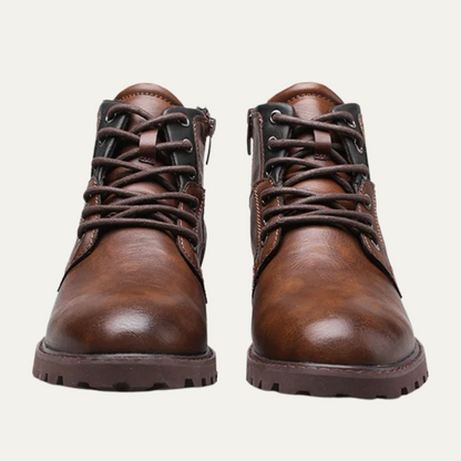 Rugged Men's Classic Leather Ankle Boots