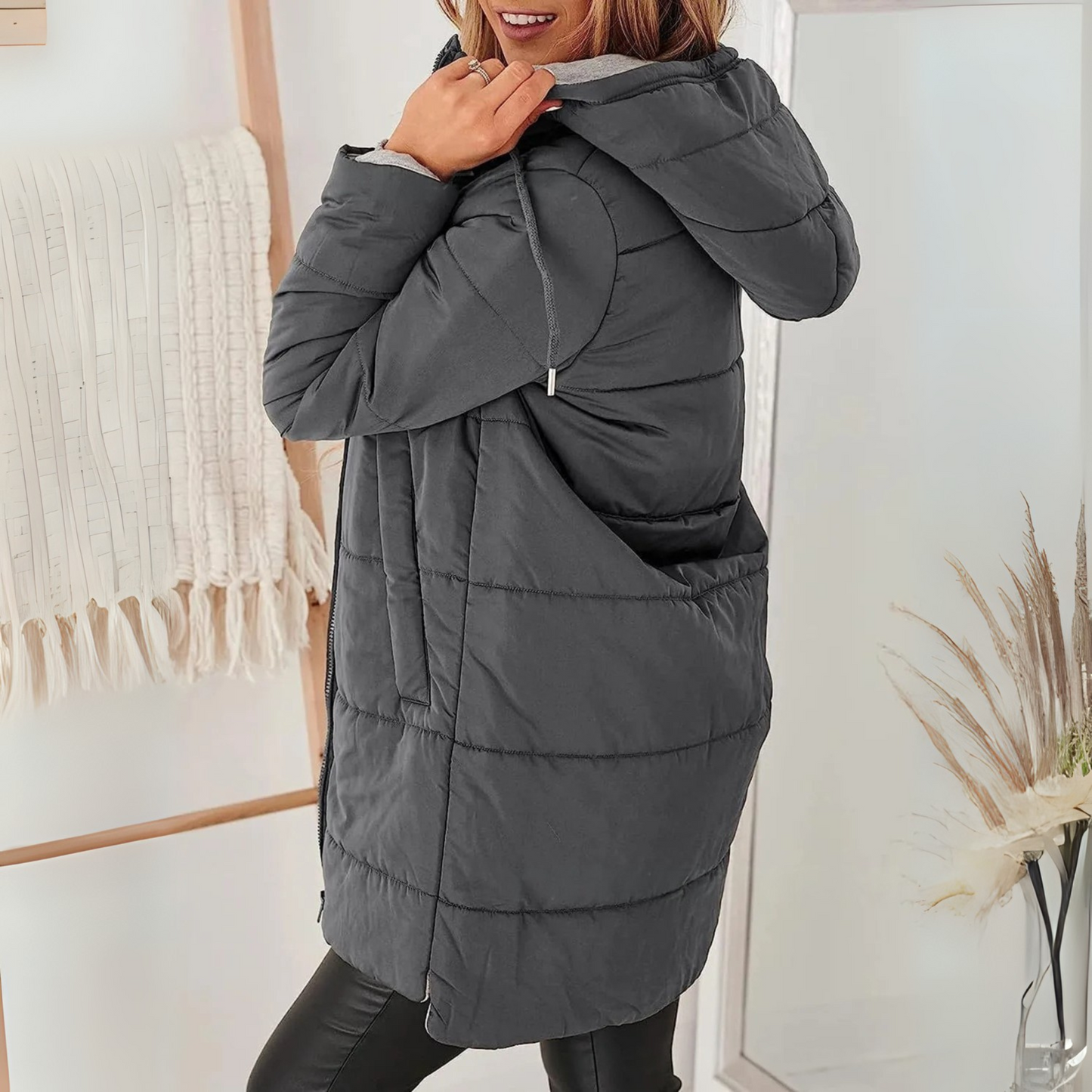 Warm Lightweight Down Filled Hooded Jacket
