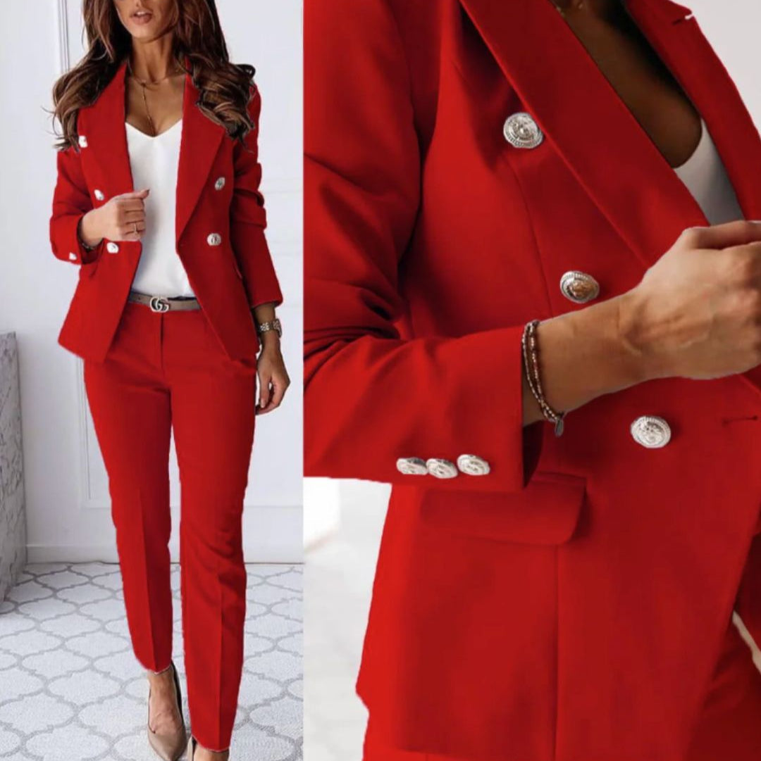 Classic Two Piece Suit Jacket and Pants Set