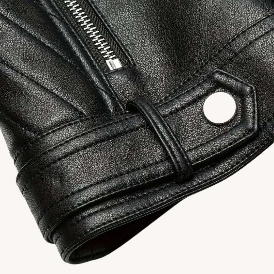 Vegan Leather Moto Jacket for Ladies