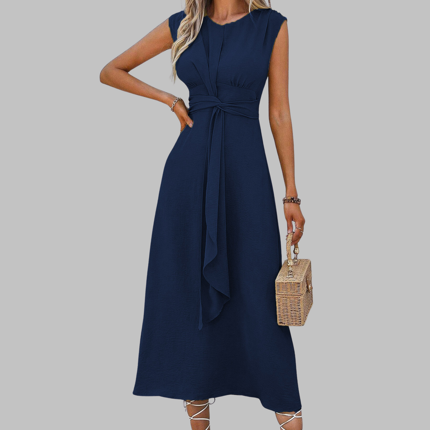 Chic Strapless Round Neck Maxi Dress