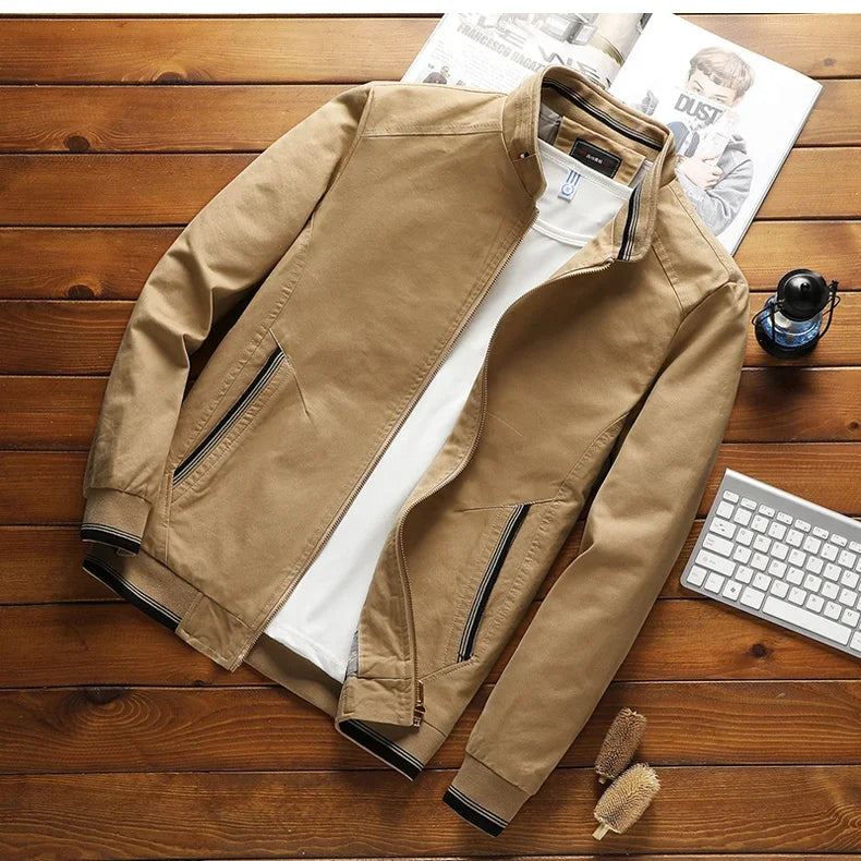 Casual Men's Classic Cotton Bomber Jacket - OutfitLondon