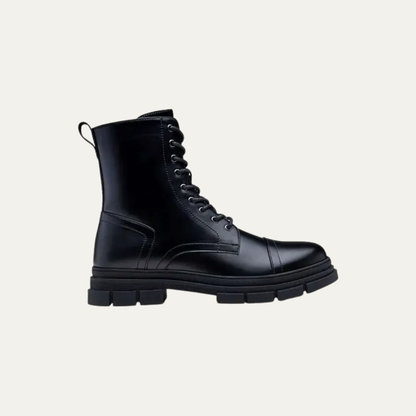 Men's Black Lace Up Ankle Boots with Side Zip
