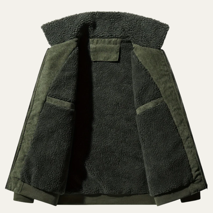 Warm Shearling Lined Men's Zip Up Jacket