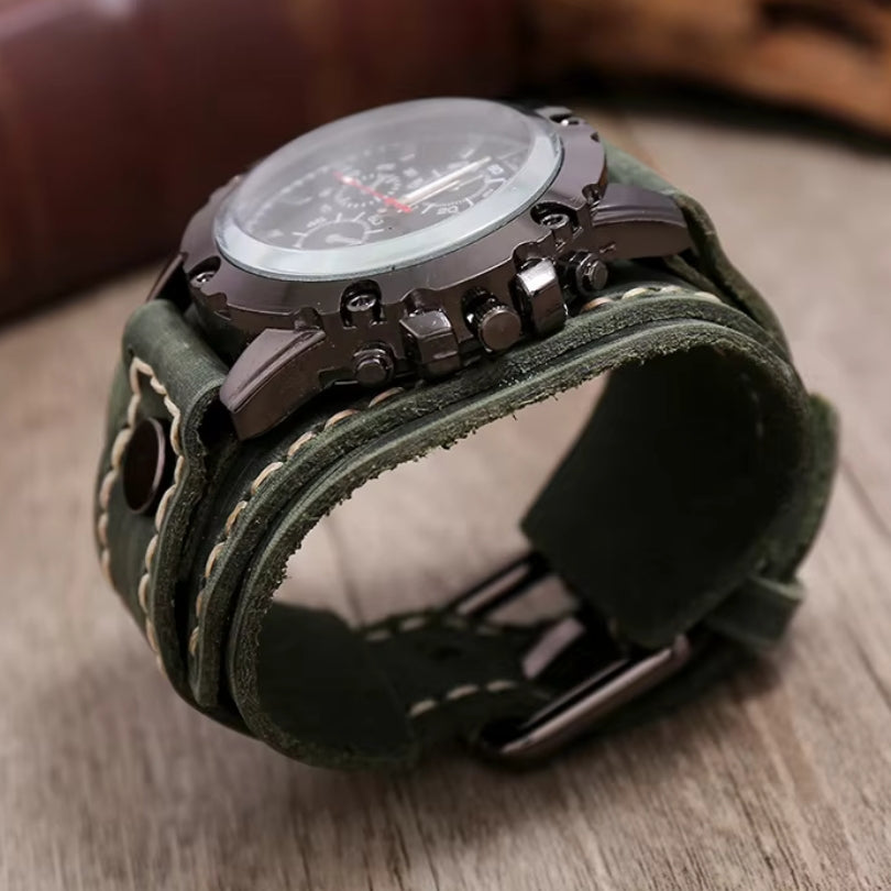 Classic Leather Mens Watch | Brown Handmade Strap