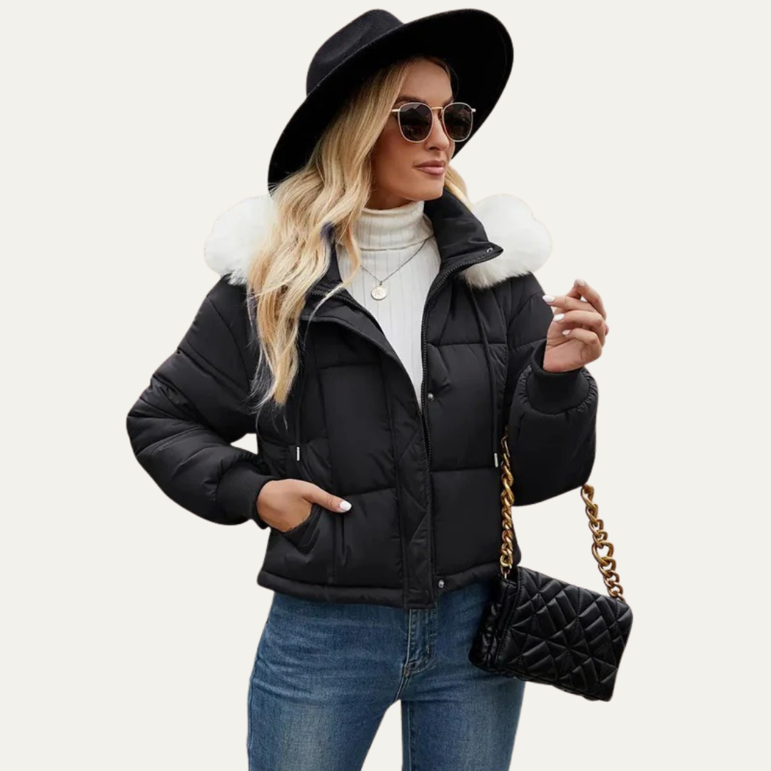 Short Puffy Winter Coat for Women