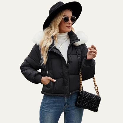 Short Puffy Winter Coat for Women