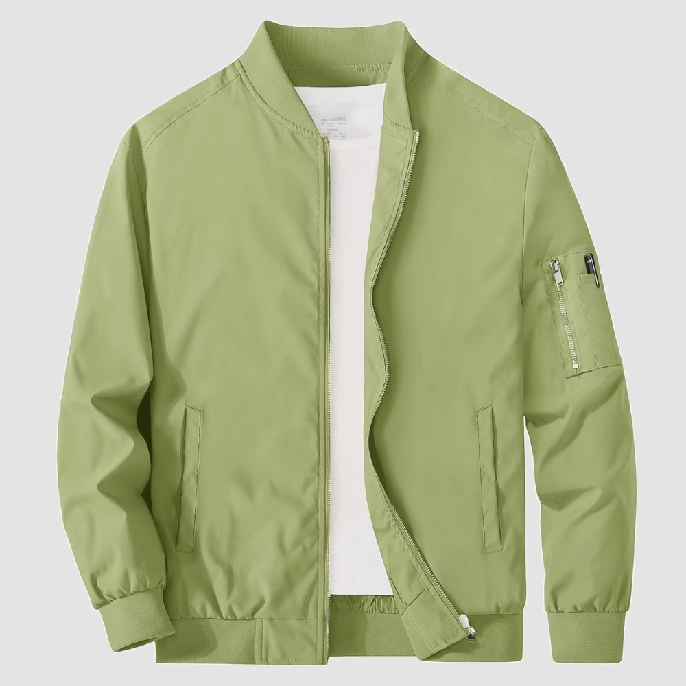 Men's Vintage Style Zip Up Bomber Coat