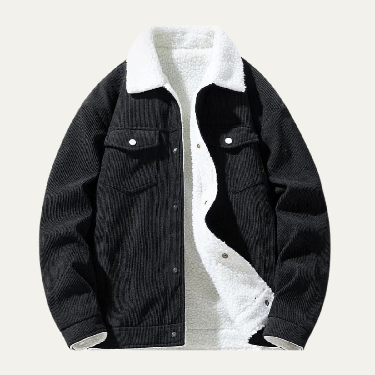 Warm Mens Corduroy Fleece Lined Jacket