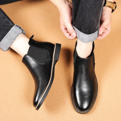 Classic Men's Genuine Leather Ankle Boots