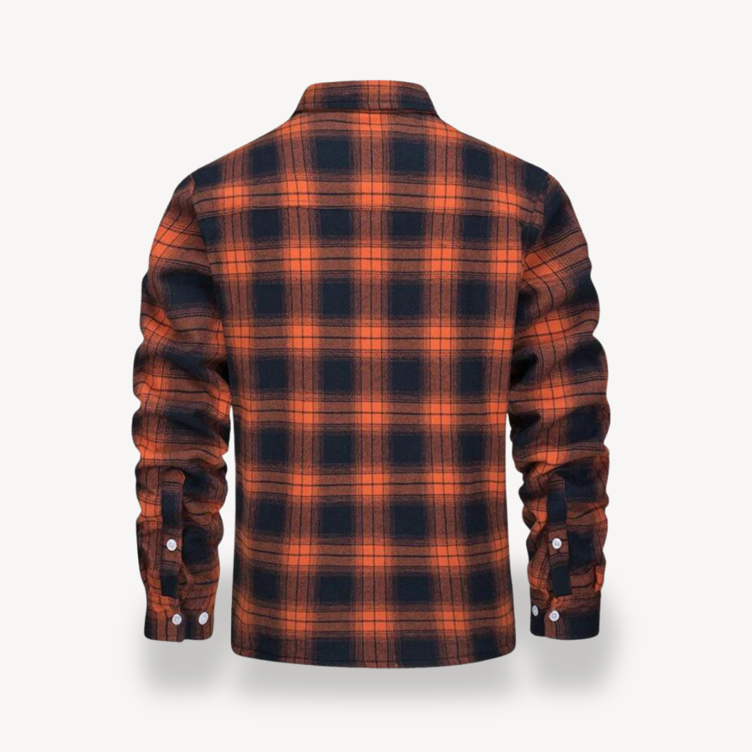 Warm Plaid Sherpa Lined Flannel Shirt for Men