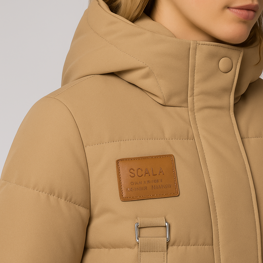 Warm Women's Parka Coat with Lace Details