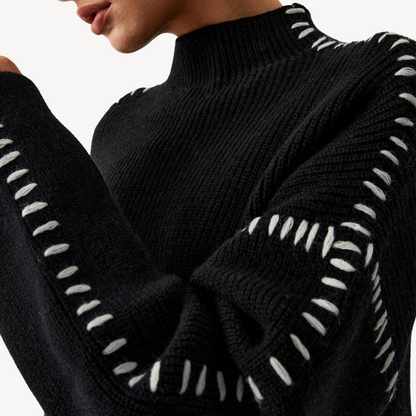 Ladies' Cable Pattern Crew Neck Sweater