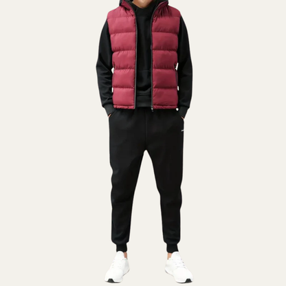 Warm Insulated Padded Zip Vest for Men