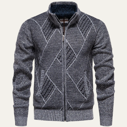 Warm Men's Cozy Zipper Knit Jacket