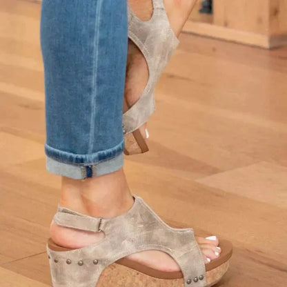 Chic High Heel Wedge Sandals