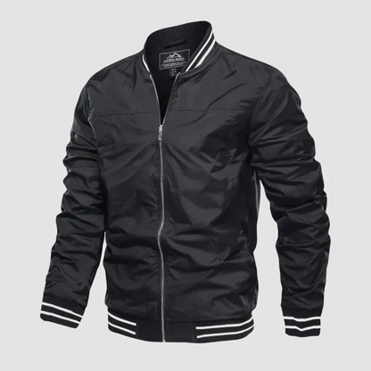 Men's Vintage Style Stripe Bomber Jacket