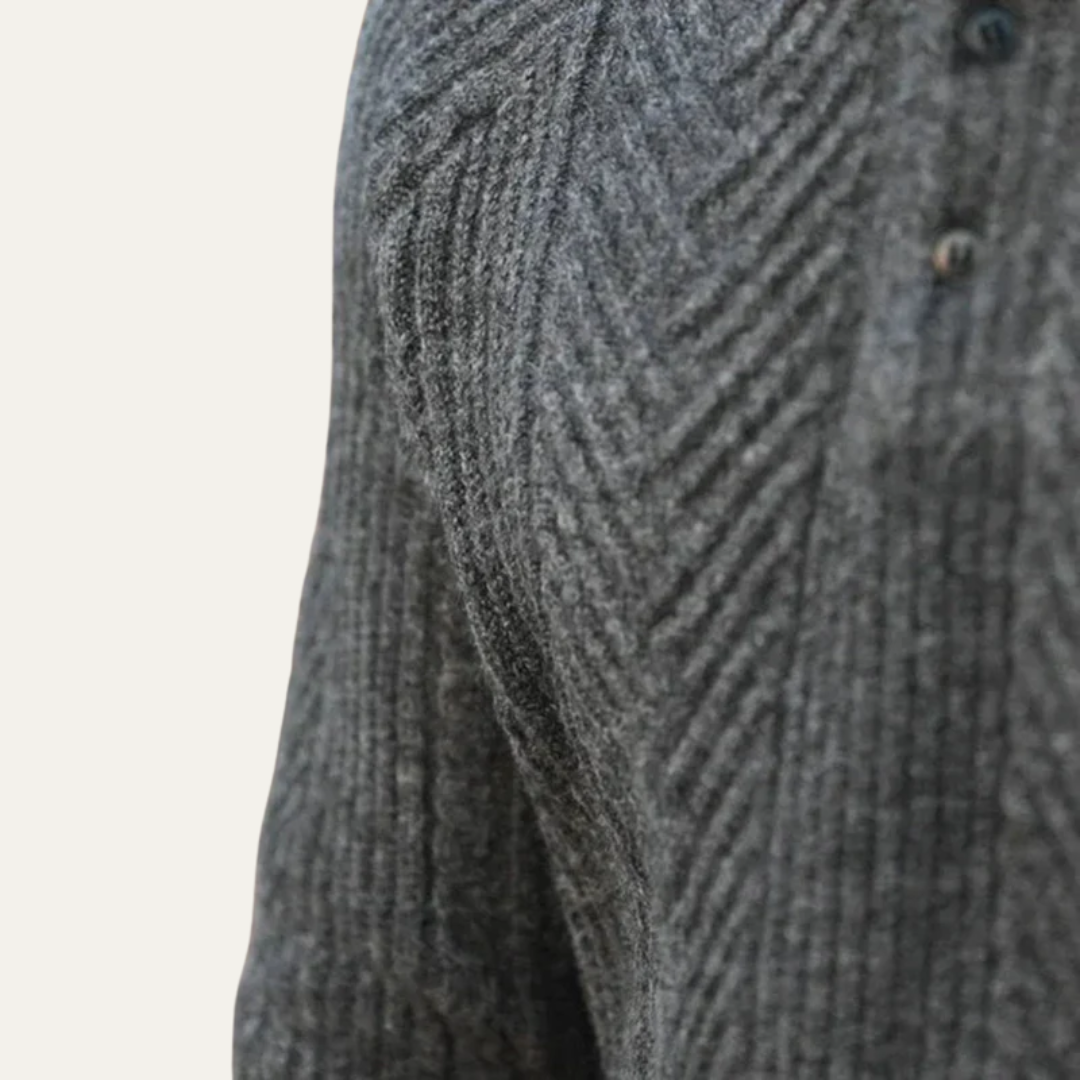 Men's Texture Knit Quarter Zip Sweater