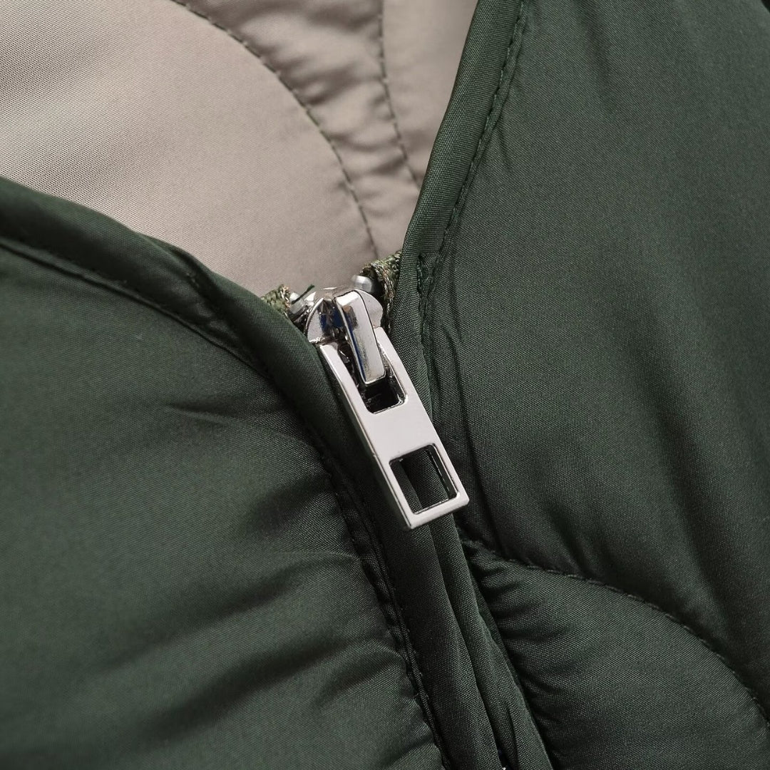 Ladies' Puffer Quilted Zipperless Vest Jacket