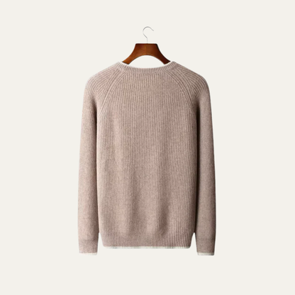 Classic Fit Crew Neck Jumper with Contrast Edging