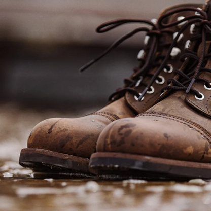 Tough Black Leather Military Boots