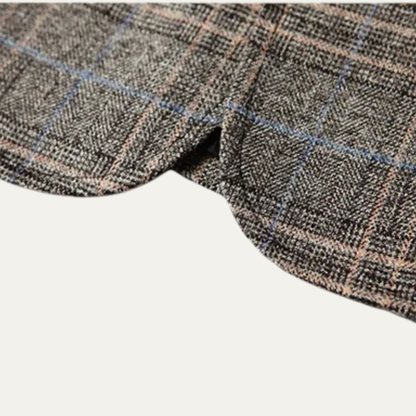 Stylish Mens Plaid Slim Fit Blazer Jacket