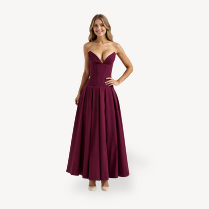 Sleeveless Lace Up Fitted Waist Dress
