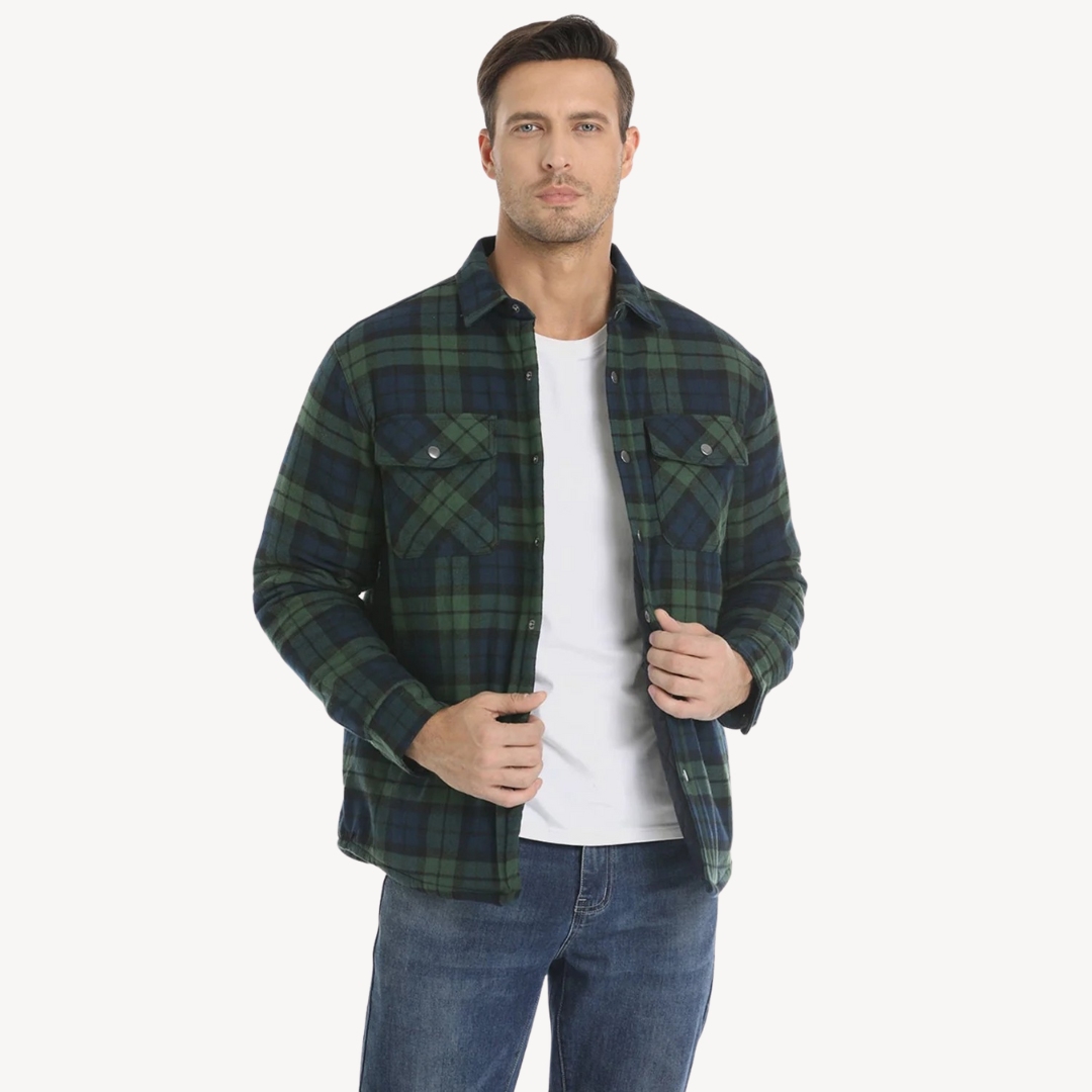 Warm Checked Flannel Coats for Men