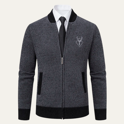 Men's Stylish Knitted Zip Up Cardigan Sweater