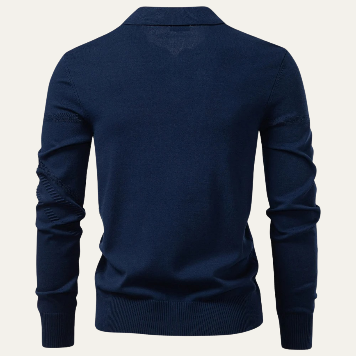 Slim Fit Men's Breathable Knit Polo Sweater
