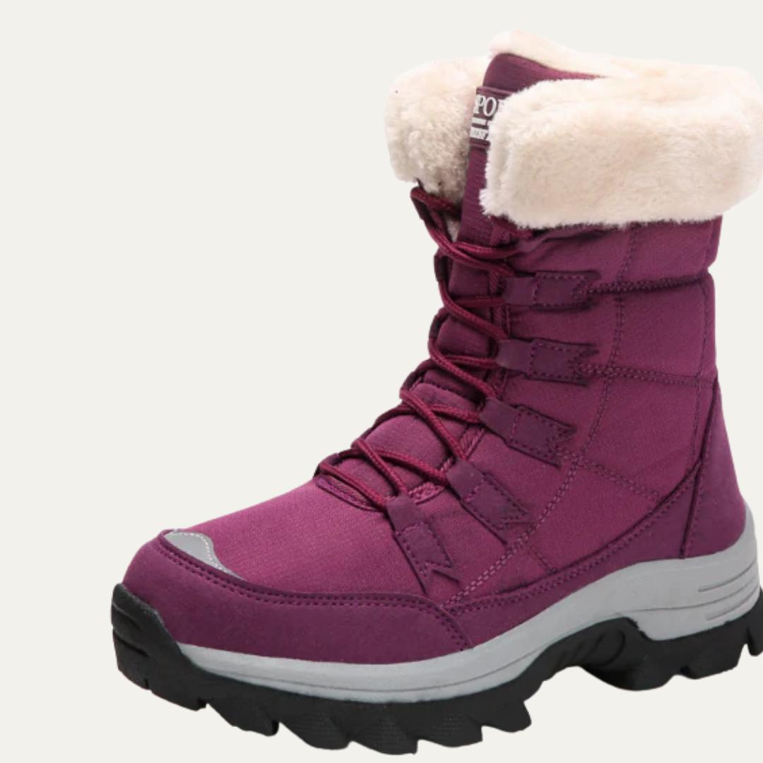 Warm Waterproof Snow Boot with Faux Fur Trim