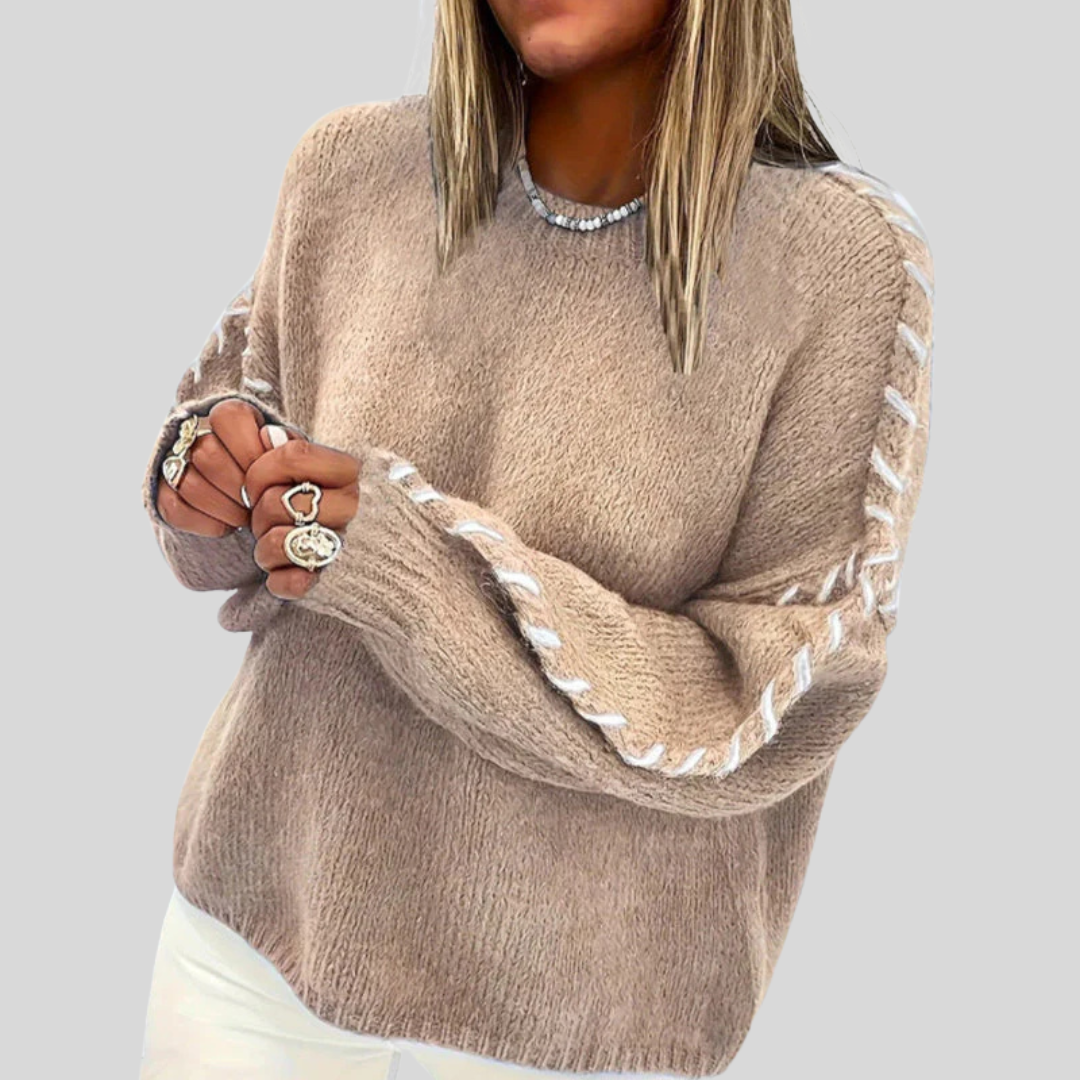 Comfy Crew Neck Long Sleeve Pullover Sweater