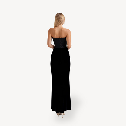 Elegant Sleeveless Silk Floor Length Evening Dress