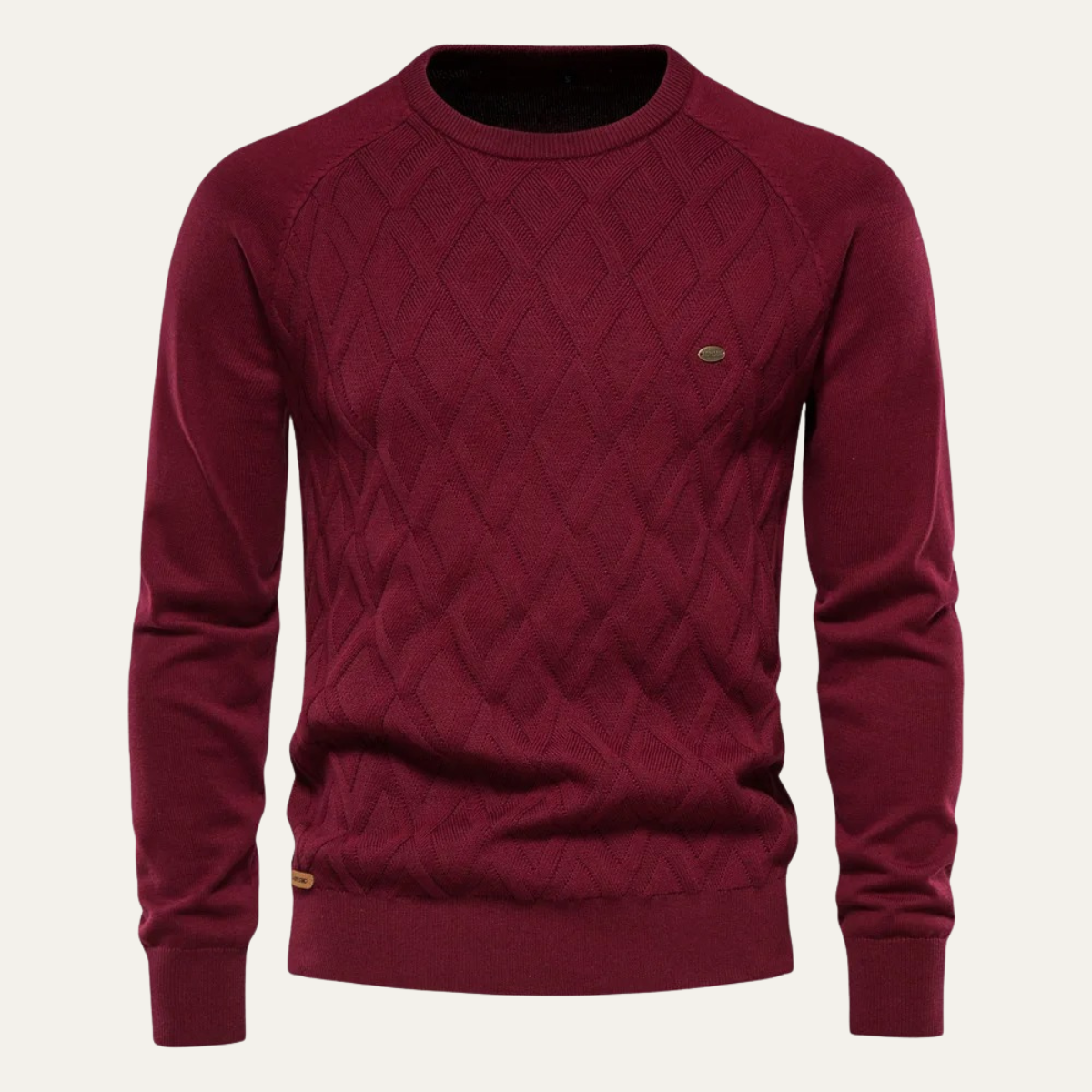 Traditional Cable Knit Men's Crew Neck Sweater