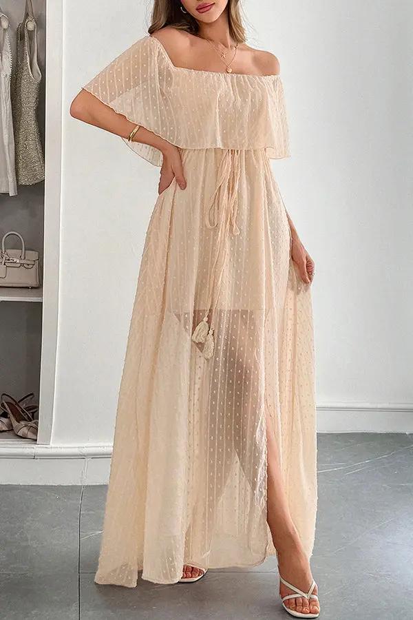 Chic Strapless Plain Maxi Dress - OutfitLondon