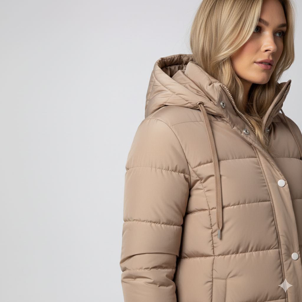 Warm Padded Women's Parka Coat with Hood