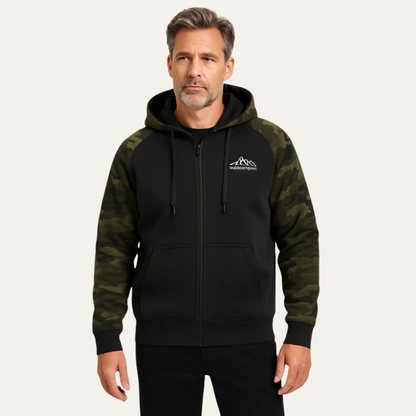 Men's Green Camo Athletic Hooded Jacket