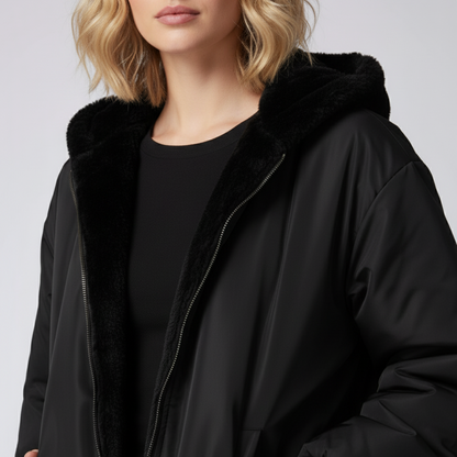 Warm Reversible Puffer Jacket for Women