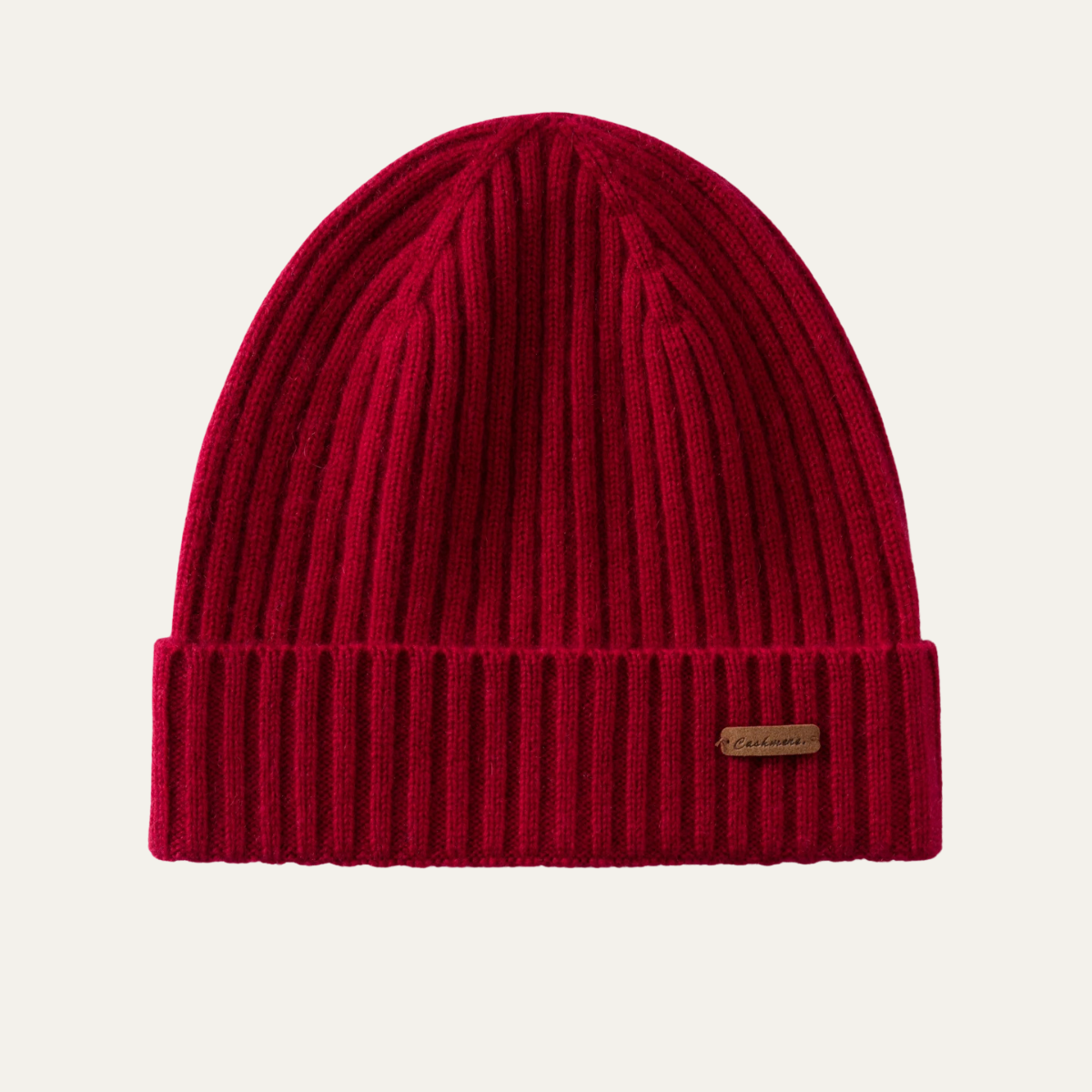 Warm Mens Ribbed Cashmere Winter Hat