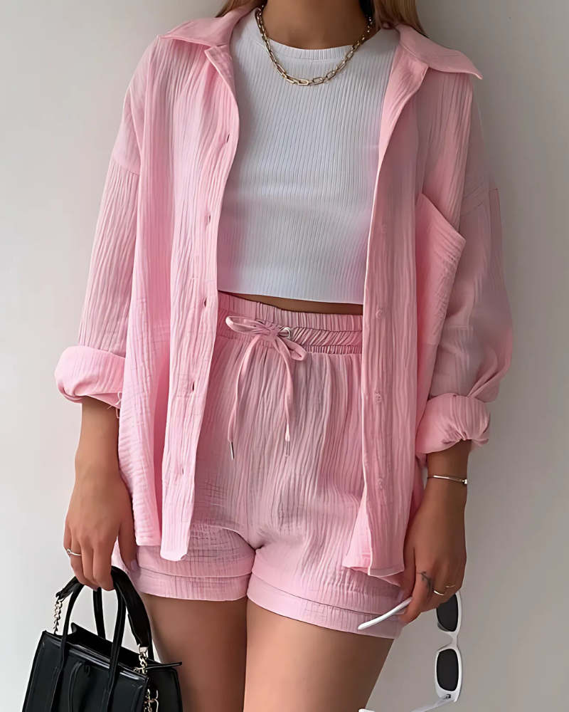 Classic Casual Shorts Outfit Set