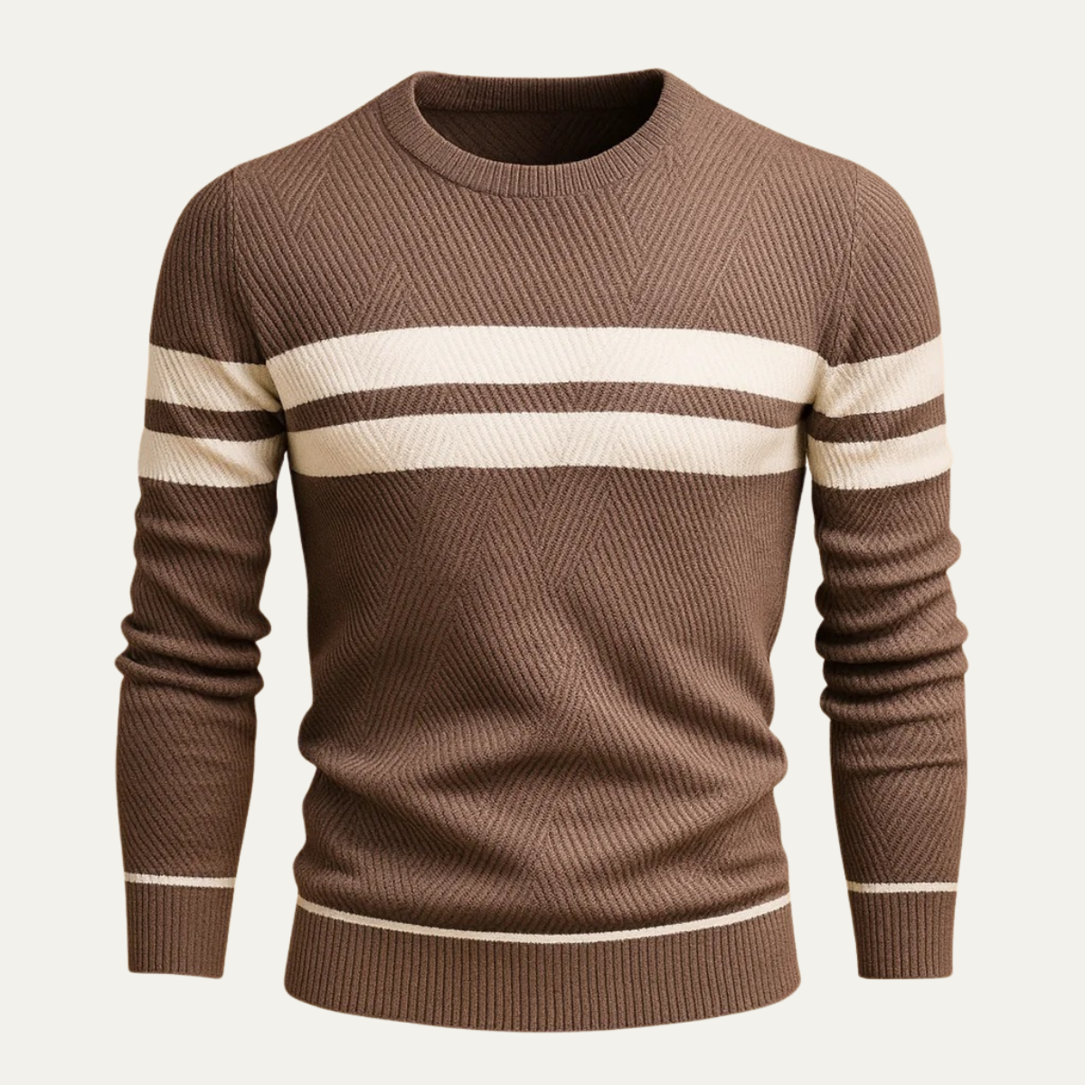 Classic Fit Striped Crew Neck Sweater - OutfitLondon