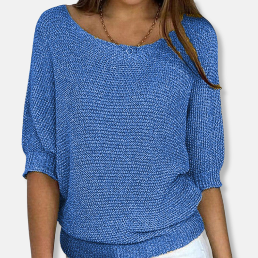 Casual Fit Crew Neck Long Sleeve Sweater - OutfitLondon