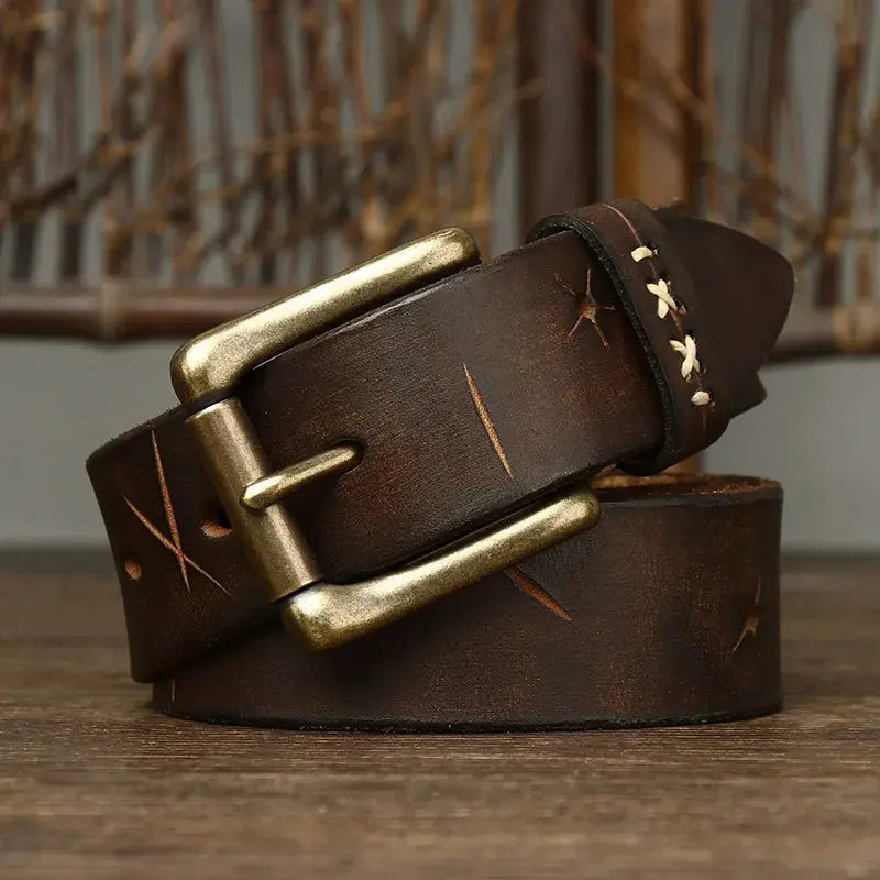 Genuine Brown Leather Waist Belt