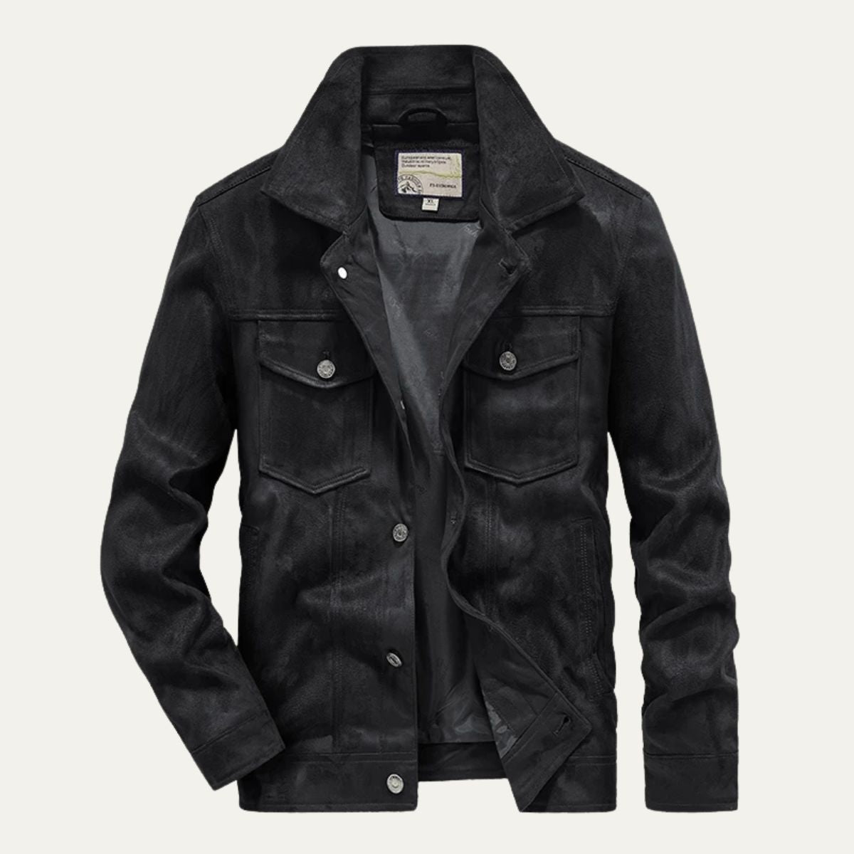 Rugged Leather Denim Jacket