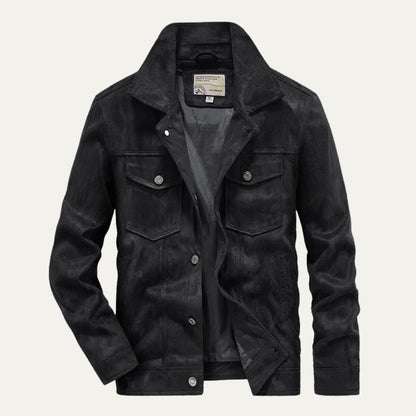 Rugged Leather Denim Jacket