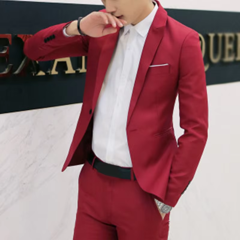 Classic Fit Men's One Button Slim Jacket