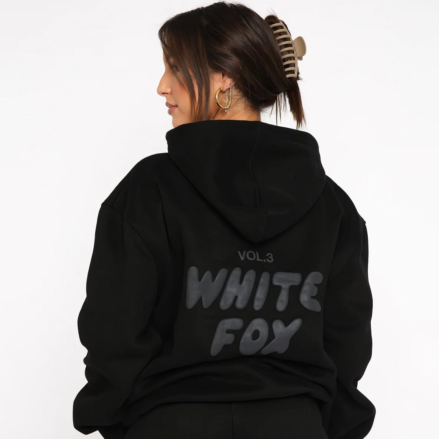 Women's Two-Piece Tracksuit Hoodie And Pants Set White